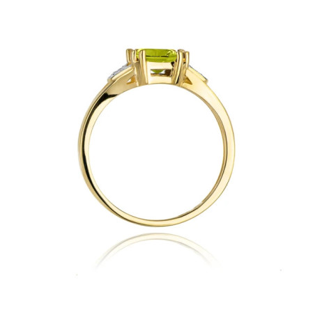Gold ring with diamond EY-40B peridot | GoldJewellery