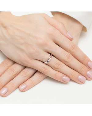 14k Rose Gold Ring Diamond 0.04ct certificate