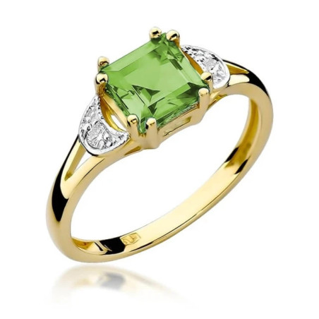 Gold ring with diamond EY-40B peridot | GoldJewellery