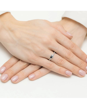 14ct White Gold Heart Diamond Ring 0.03ct