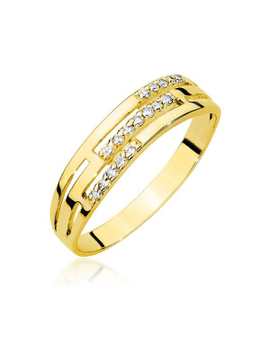 Złoty Pierścionek 14k Z Diamentami 0,15ct certyfikat