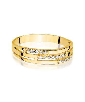 Złoty Pierścionek 14k Z Diamentami 0,15ct certyfikat