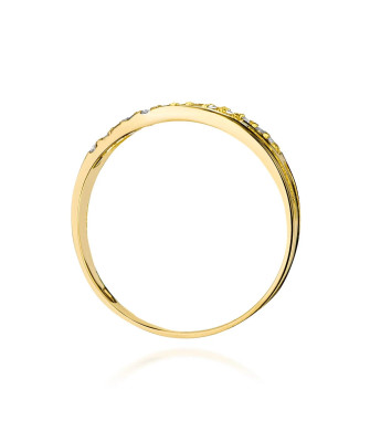 Złoty Pierścionek 14k Z Diamentami 0,15ct certyfikat