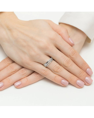 14k White Gold Ring with Diamonds 0.15ct certificate