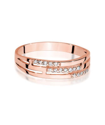 Gold Ring 14k Rose Gold With Diamonds 0.15ct certificate