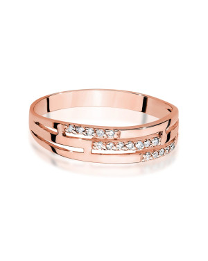 Gold Ring 14k Rose Gold With Diamonds 0.15ct certificate