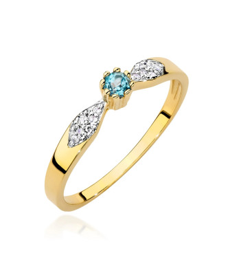 14k Gold Ring With Topaz 0.15ct certificate