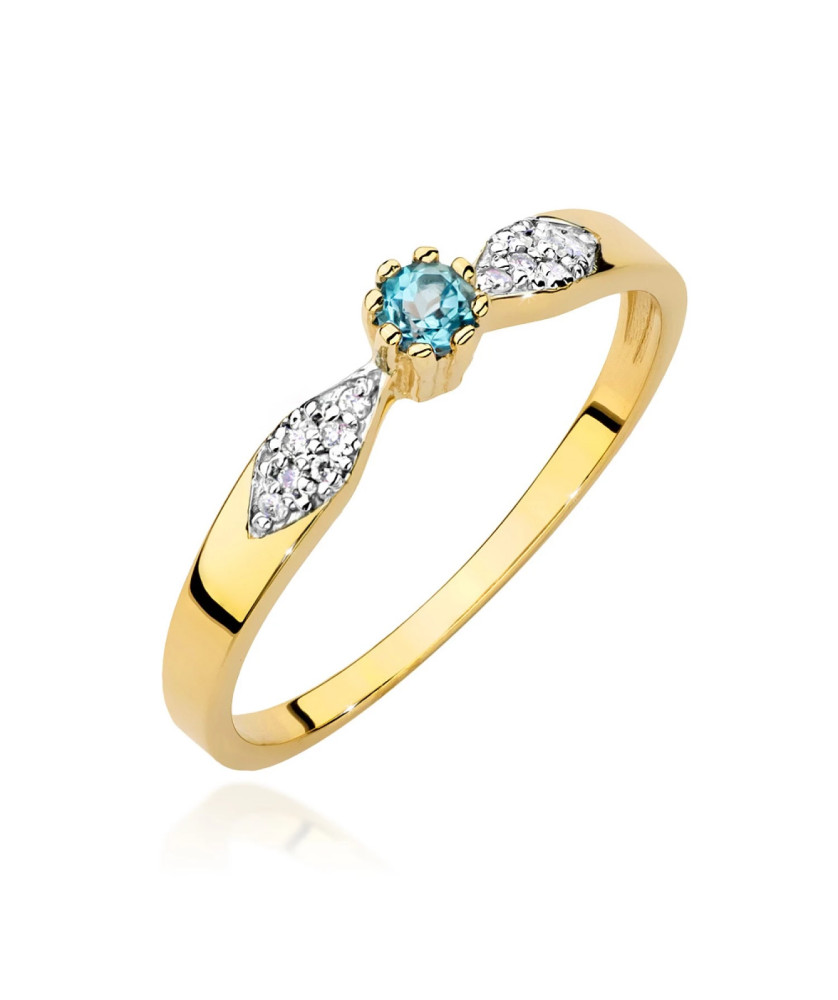 14k Gold Ring With Topaz 0.15ct certificate