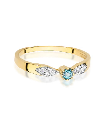 14k Gold Ring With Topaz 0.15ct certificate