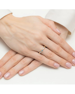 14k Gold Ring With Topaz 0.15ct certificate