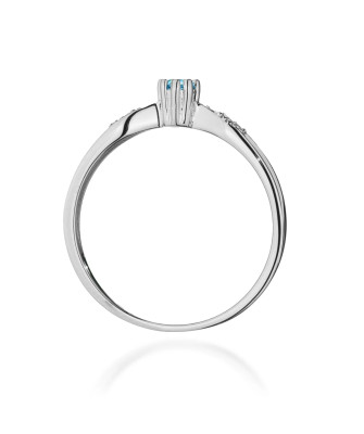 Gold Ring 14k White Gold With Topaz 0.15ct certificate