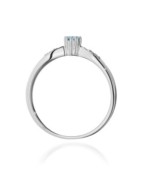 Gold Ring 14k White Gold With Topaz 0.15ct certificate