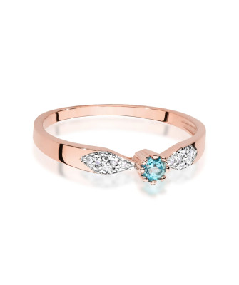 14k Rose Gold Ring with Topaz 0.15ct certificate