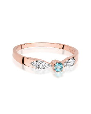 14k Rose Gold Ring with Topaz 0.15ct certificate