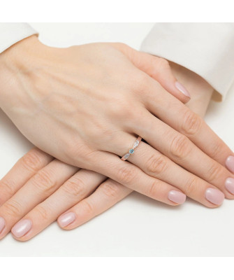 14k Rose Gold Ring with Topaz 0.15ct certificate