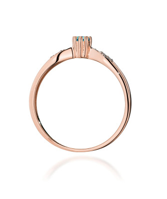 14k Rose Gold Ring with Topaz 0.15ct certificate