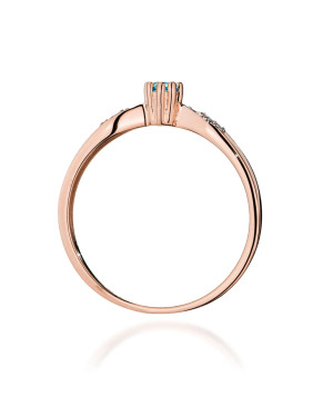 14k Rose Gold Ring with Topaz 0.15ct certificate