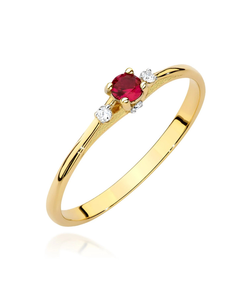 Gold Ring 14k With Ruby 0.15ct certificate