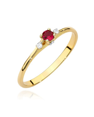 Gold Ring 14k With Ruby 0.15ct certificate