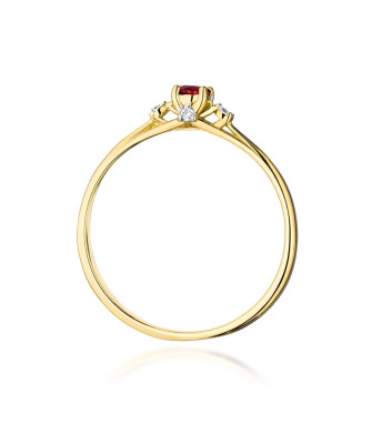 Złoty Pierścionek 14k Z Rubinem 0,15ct certyfikat