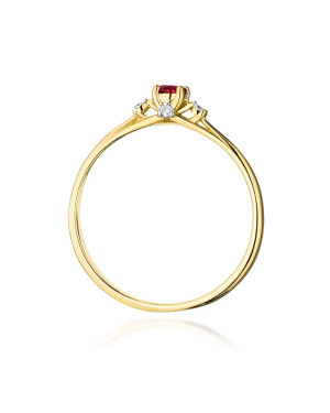 Gold Ring 14k With Ruby 0.15ct certificate