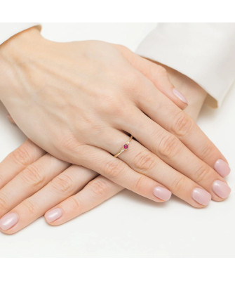Gold Ring 14k With Ruby 0.15ct certificate