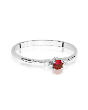 14k White Gold Ring with Ruby 0.15ct certificate