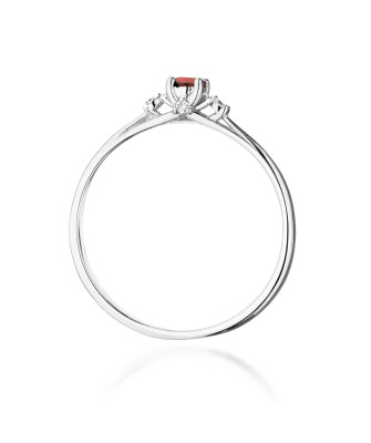 14k White Gold Ring with Ruby 0.15ct certificate