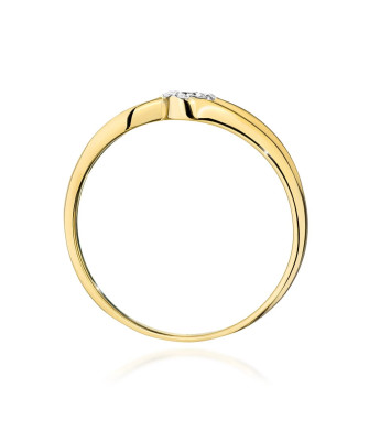 14k Gold Ring with Diamond and Sapphire 0.03ct certificate