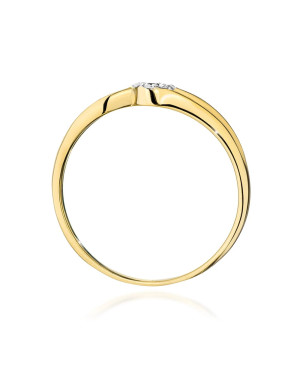 14k Gold Ring with Diamond and Sapphire 0.03ct certificate