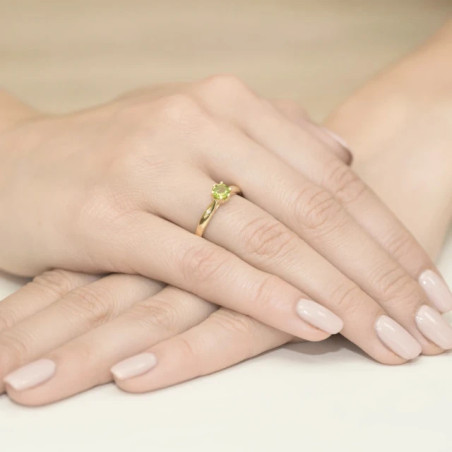 Gold ring with diamond EY-74 olivine | GoldJewellery