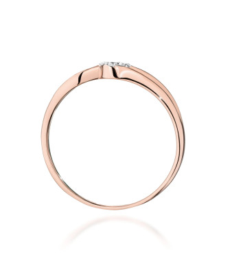 14k Rose Gold Ring with Diamond and Sapphire 0.03ct certificate