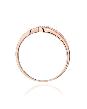 14k Rose Gold Ring with Diamond and Sapphire 0.03ct certificate