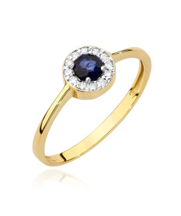 14k Gold Ring with Diamond and Sapphire 0.30ct