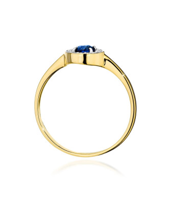 14k Gold Ring with Diamond and Sapphire 0.30ct