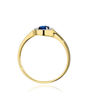 14k Gold Ring with Diamond and Sapphire 0.30ct