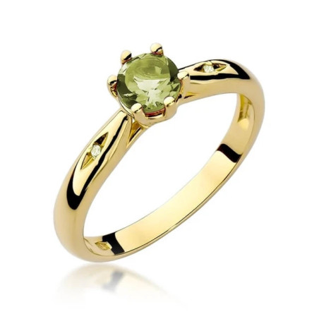 Gold ring with diamond EY-74 olivine | GoldJewellery