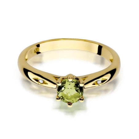 Gold ring with diamond EY-74 olivine | GoldJewellery