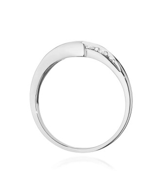 14k White Gold Ring with Diamond and Sapphire 0.30ct with certificate