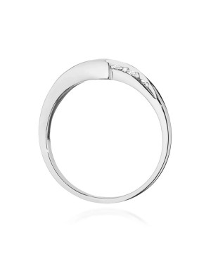 14k White Gold Ring with Diamond and Sapphire 0.30ct with certificate