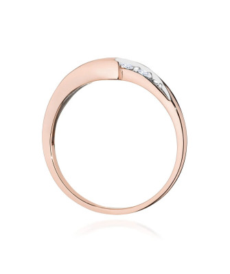 14k Rose Gold Ring with Diamond and Sapphire 0.30ct with certificate