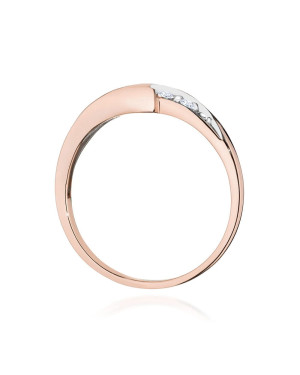 14k Rose Gold Ring with Diamond and Sapphire 0.30ct with certificate