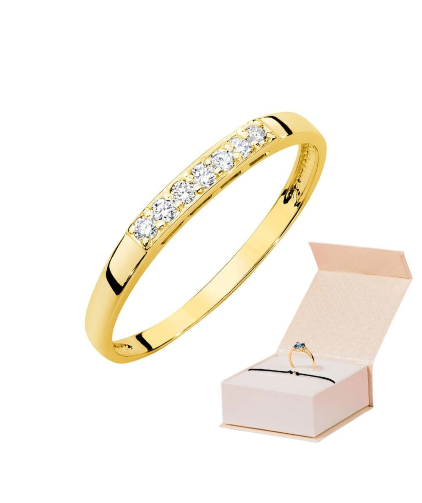 Złoty Pierścionek 14k Z Diamentami 0,10ct z certyfikatem