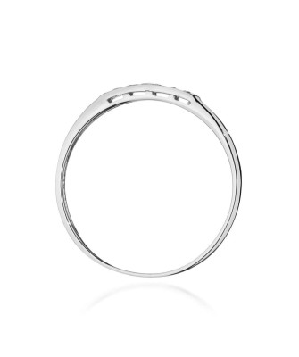 Złoty Pierścionek 14k Białe Złoto Z Diamentami 0,10ct z certyfikatem