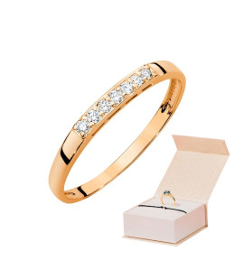 14k Rose Gold Ring with Diamonds 0.10ct with certificate