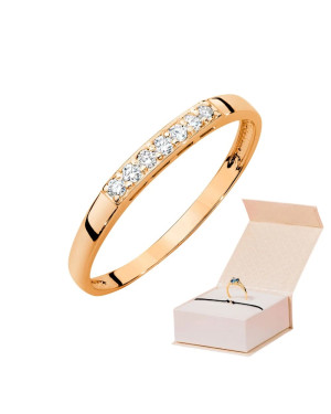 14k Rose Gold Ring with Diamonds 0.10ct with certificate