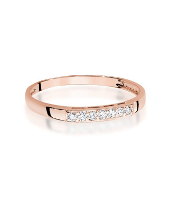 14k Rose Gold Ring with Diamonds 0.10ct with certificate