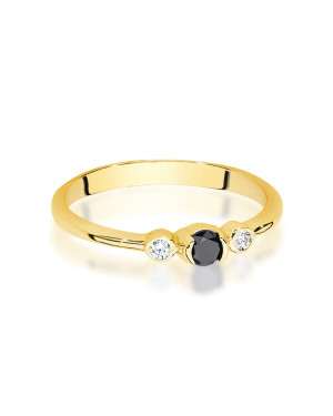 14k Gold Ring With Black Diamond 0.12ct