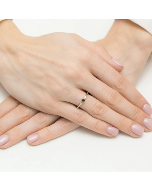 14k Gold Ring With Black Diamond 0.12ct