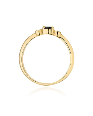 14k Gold Ring With Black Diamond 0.12ct